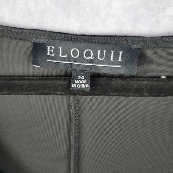 Eloquii Black puffy Sleeves Velvet Dress Plus mini/knee length Women's SZ 24 - Picture 5 of 10